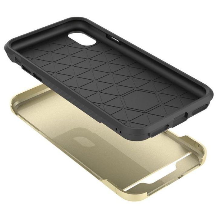 Dėklas iPhone X, aukso spalvos / juodas Zizo Star Diamond Hybrid