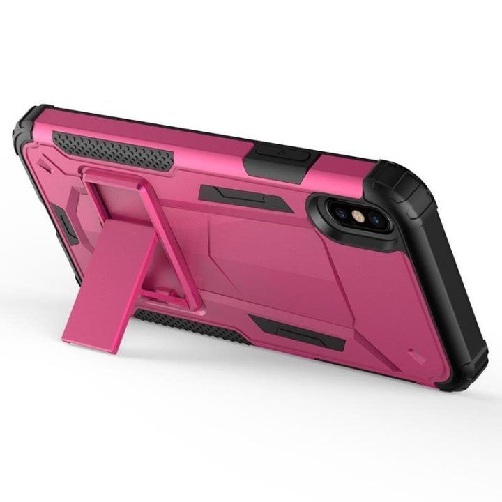 Dėklas iPhone X Zizo Hybrid Transformer, rožinis / juodas