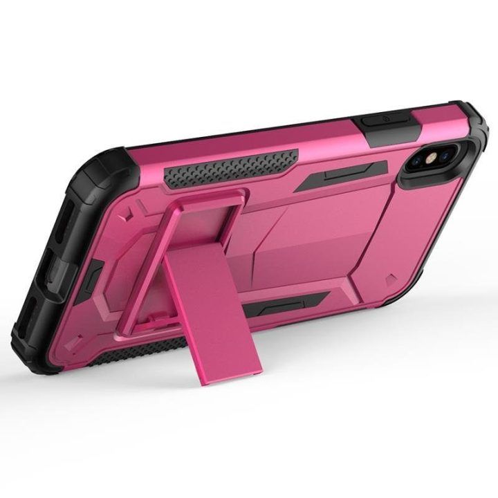 Dėklas iPhone X Zizo Hybrid Transformer, rožinis / juodas