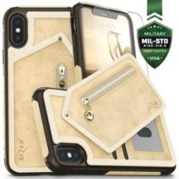Dėklas su pinigine iPhone X, rudas Zizo Nebula