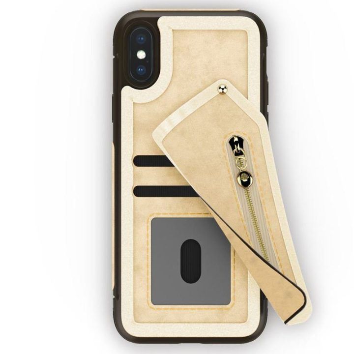 Dėklas su pinigine iPhone X, rudas Zizo Nebula
