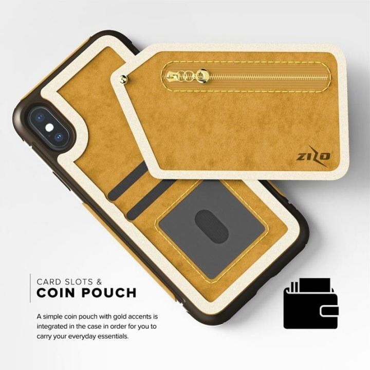 Dėklas su pinigine Zizo Nebula iPhone X, rudas