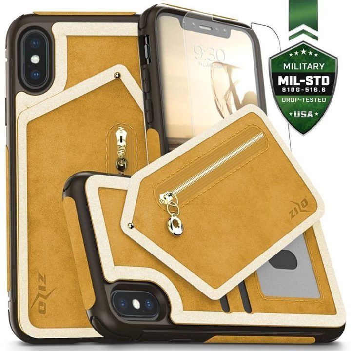 Dėklas su pinigine Zizo Nebula iPhone X, rudas
