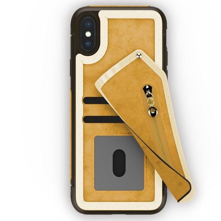 Dėklas su pinigine Zizo Nebula iPhone X, rudas