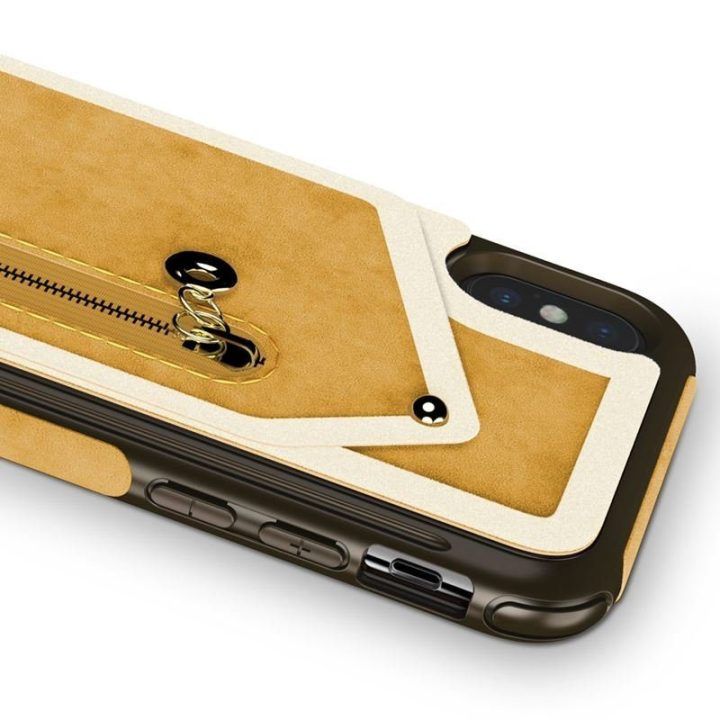 Dėklas su pinigine Zizo Nebula iPhone X, rudas