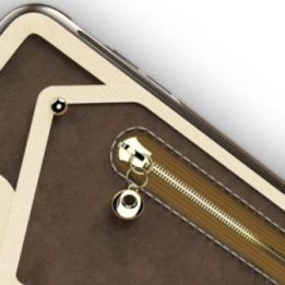 Dėklas su piniginėle iPhone X, rudas, Zizo Nebula