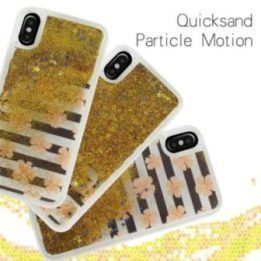 Dėklas iPhone X, rožinių gėlių Zizo Liquid Glitter Star