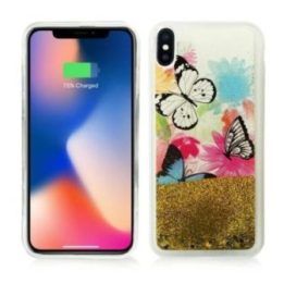 Dėklas iPhone X, Zizo Liquid Glitter Star, drugeliai