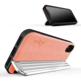 Dėklas su pinigine Zizo Retro Series iPhone Xs/X, persikų/sidabro