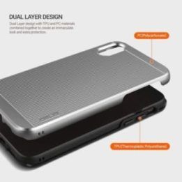 Dėklas iPhone Xs/X Obliq Slim Meta, sidabro spalvos