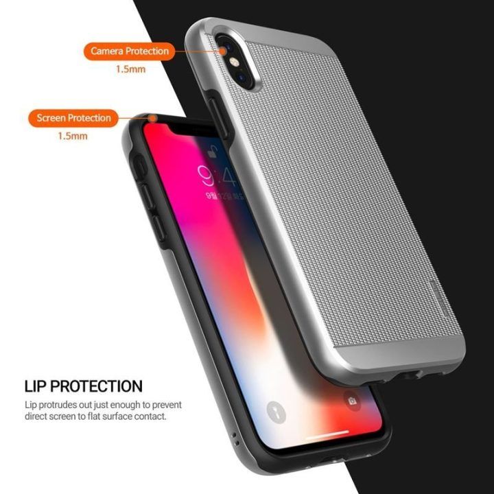 Dėklas iPhone Xs/X Obliq Slim Meta, sidabro spalvos