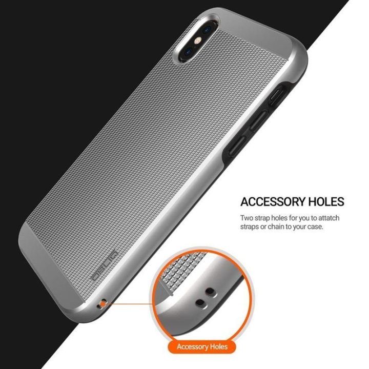 Dėklas iPhone Xs/X Obliq Slim Meta, sidabro spalvos