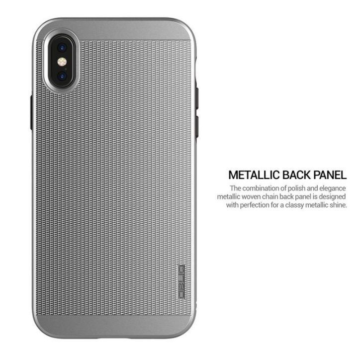 Dėklas iPhone Xs/X Obliq Slim Meta, sidabro spalvos
