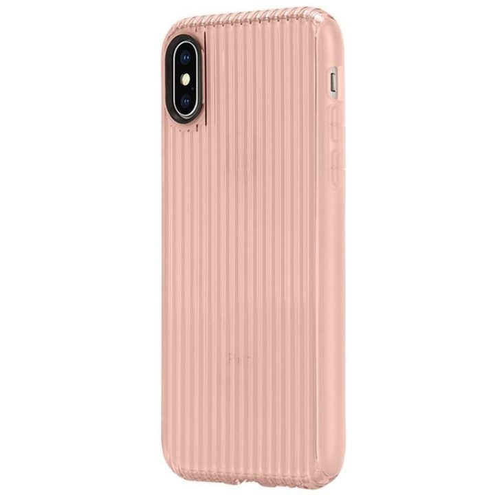 Apsauginis dėklas iPhone Xs / X, rožinio aukso spalvos