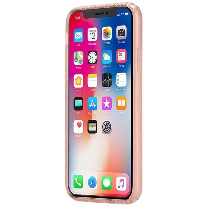 Apsauginis dėklas iPhone Xs / X, rožinio aukso spalvos