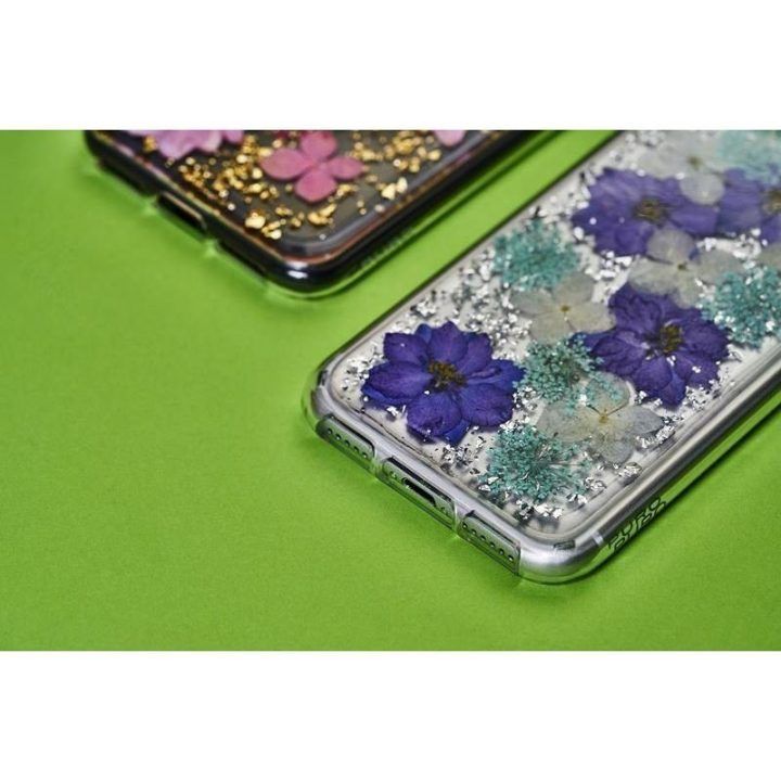 PURO dėklas iPhone XR su tikrais žaliais gėlių žiedlapiais