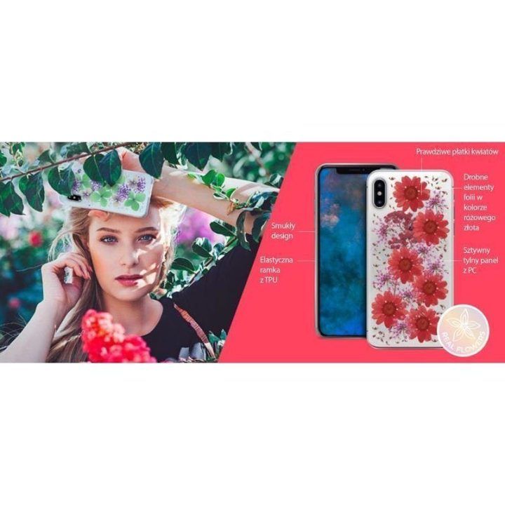 PURO dėklas iPhone XR su tikrais žaliais gėlių žiedlapiais