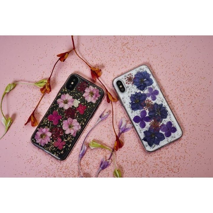 PURO dėklas iPhone XR su tikrais žaliais gėlių žiedlapiais