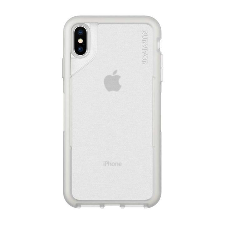 Dėklas iPhone Xs Max, permatomas/pilkas Griffin Survivor Endurance