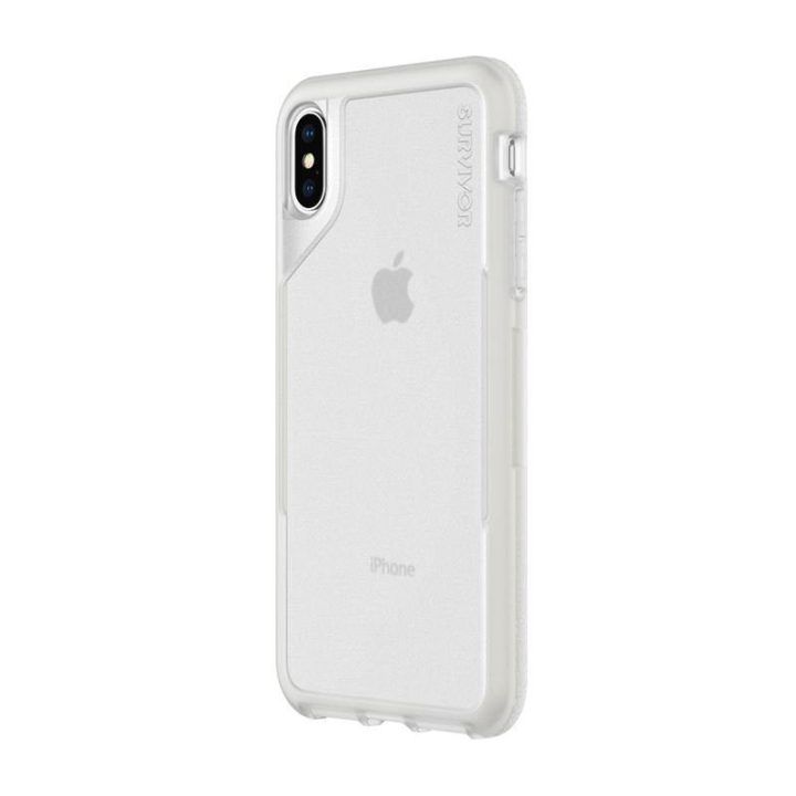 Dėklas iPhone Xs Max, permatomas/pilkas Griffin Survivor Endurance
