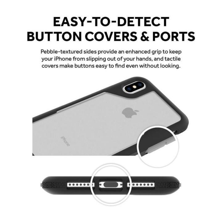 Dėklas iPhone Xs Max, permatomas/pilkas Griffin Survivor Endurance