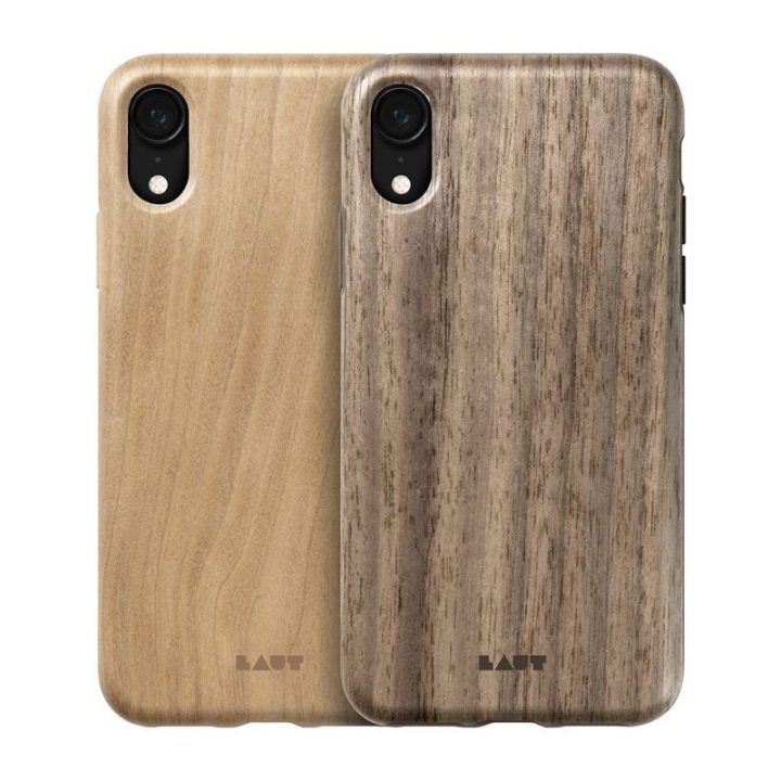 Dėklas iPhone XR iš natūralaus medžio PINNACLE, riešutmedis