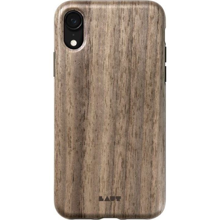 Dėklas iPhone XR iš natūralaus medžio PINNACLE, riešutmedis
