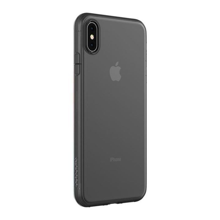Dėklas iPhone Xs Max, permatomas juodas