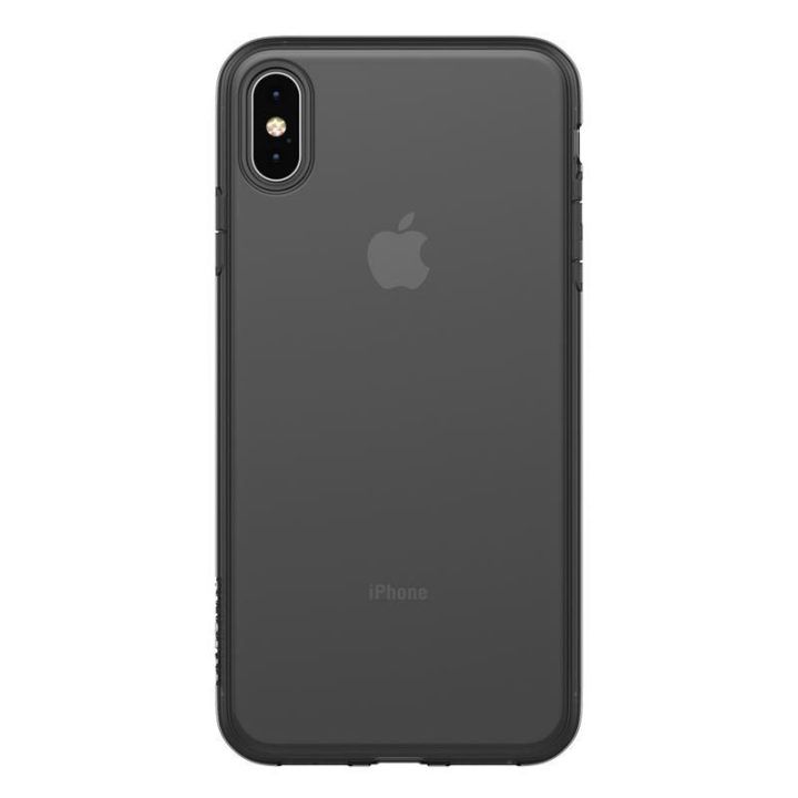 Dėklas iPhone Xs Max, permatomas juodas