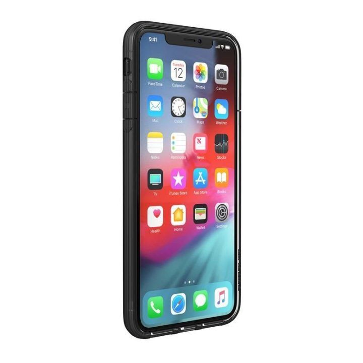Dėklas iPhone Xs Max, permatomas juodas