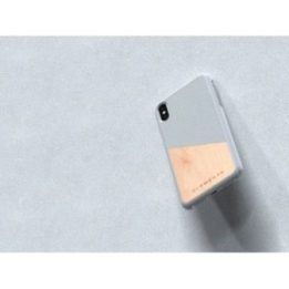 Dėklas iPhone Xs Max, šviesiai pilkas, su tikru klevu