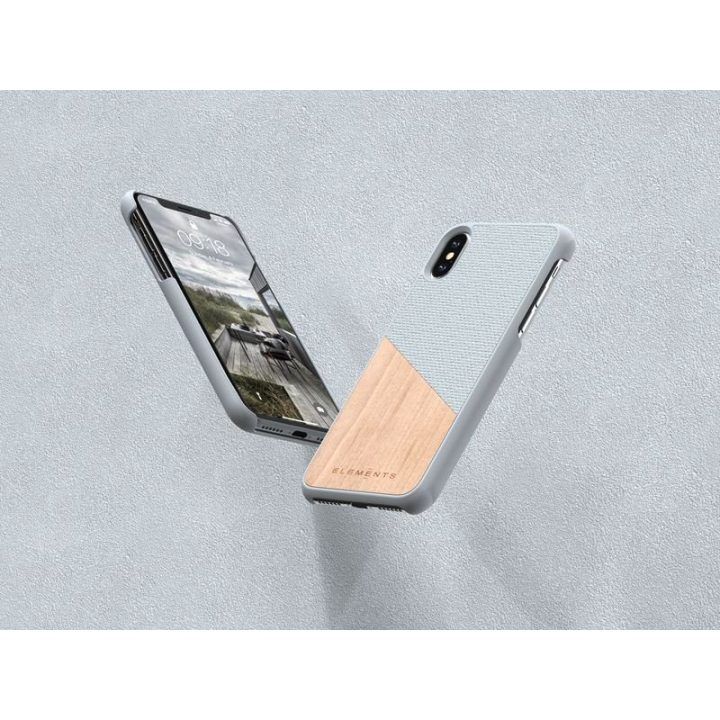 Dėklas iPhone Xs Max, šviesiai pilkas, su tikru klevu
