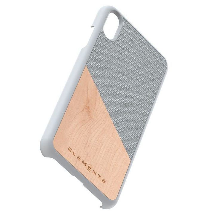 Dėklas iPhone Xs Max, šviesiai pilkas, su tikru klevu