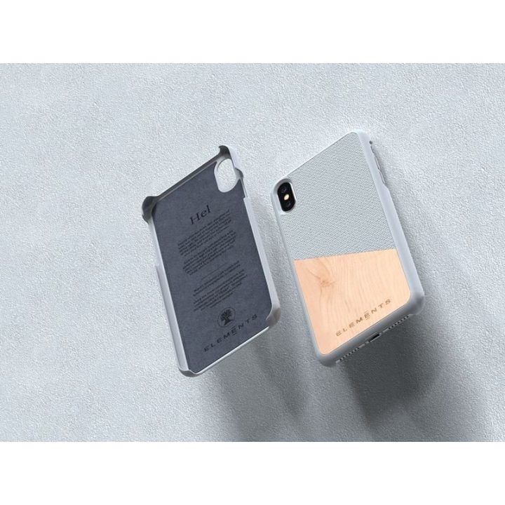 Dėklas iPhone Xs Max, šviesiai pilkas, su tikru klevu