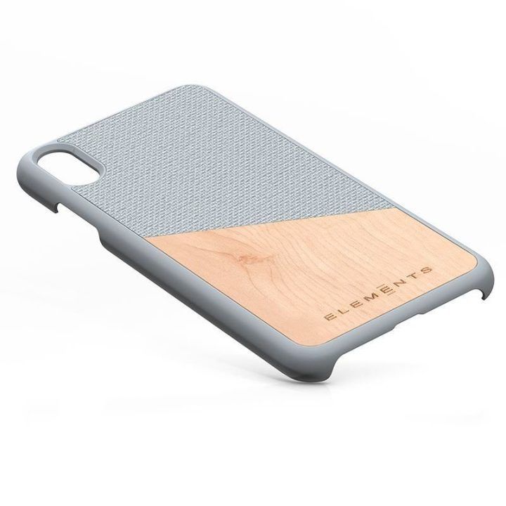 Dėklas iPhone Xs Max, šviesiai pilkas, su tikru klevu