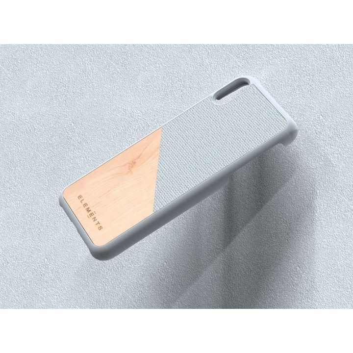 Dėklas iPhone Xs Max, šviesiai pilkas, su tikru klevu
