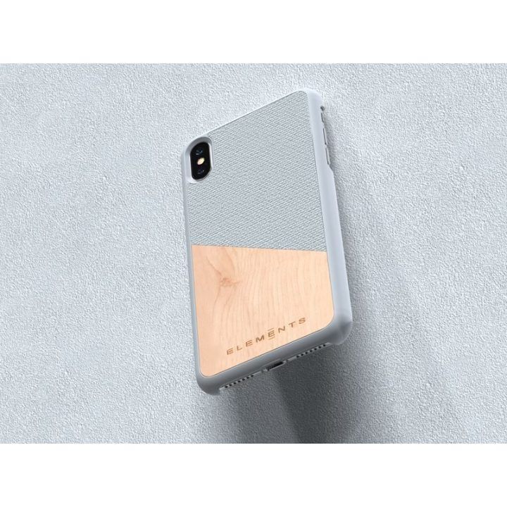 Dėklas iPhone Xs Max, šviesiai pilkas, su tikru klevu