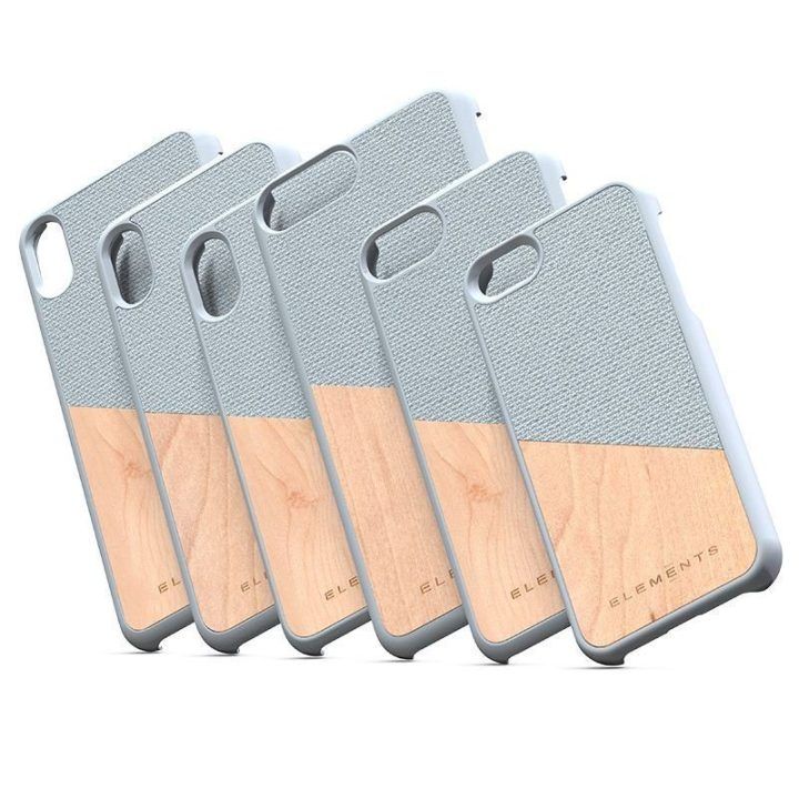 Dėklas iPhone Xs Max, šviesiai pilkas, su tikru klevu