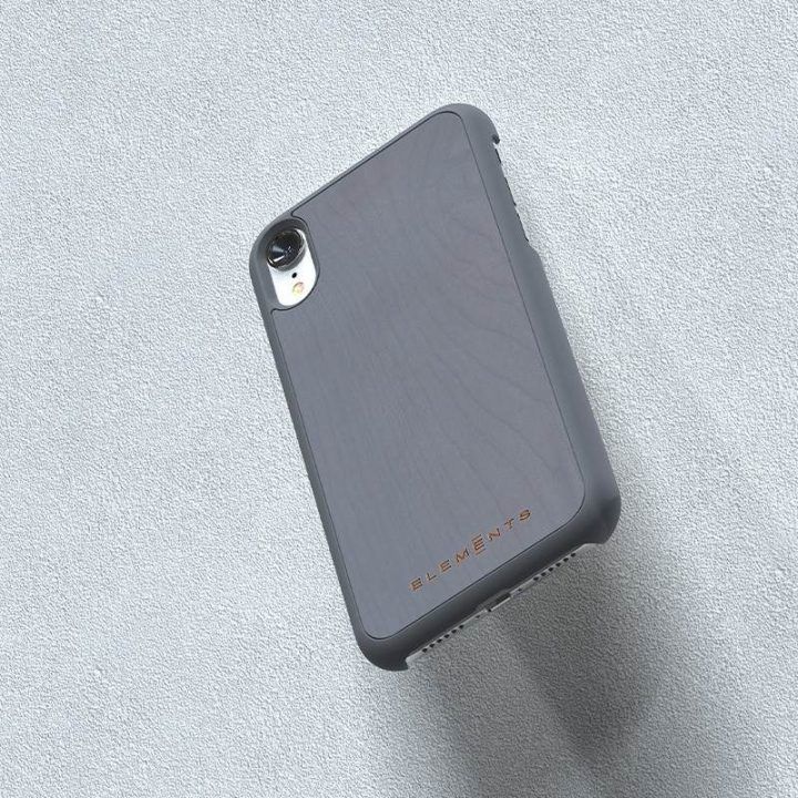 Dėklas iPhone XR su tikru klevu, pilkas