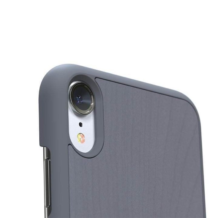 Dėklas iPhone XR su tikru klevu, pilkas