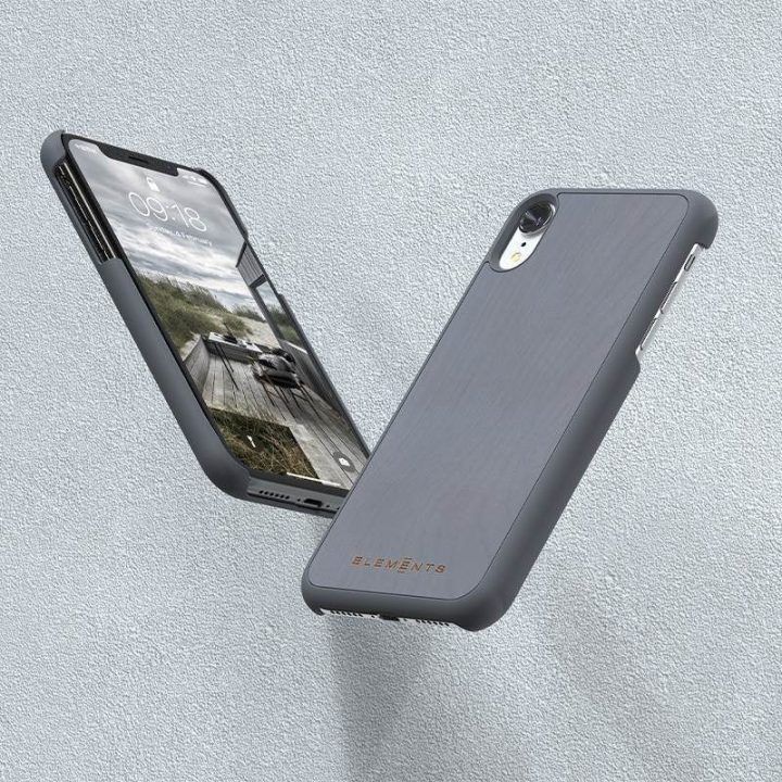 Dėklas iPhone XR su tikru klevu, pilkas