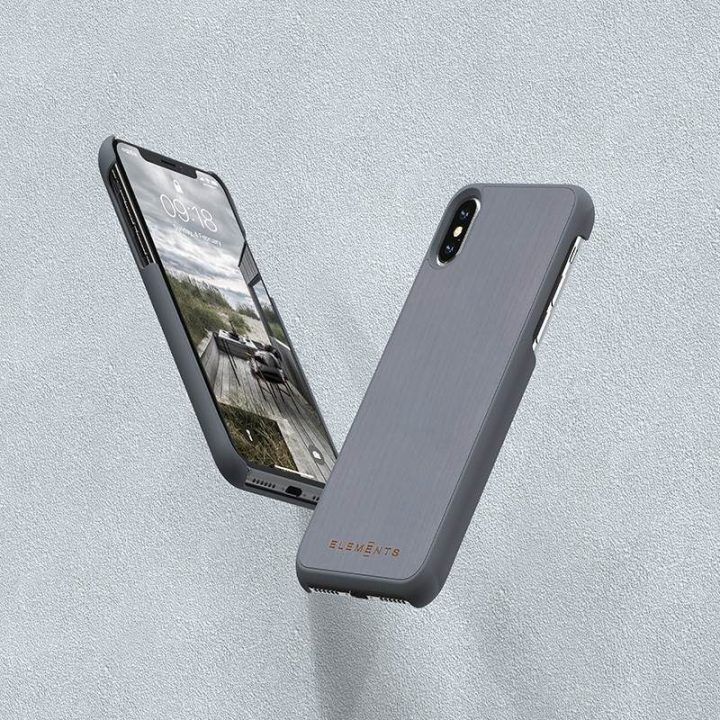 Dėklas iPhone Xs Max iš klevo medžio, pilkas