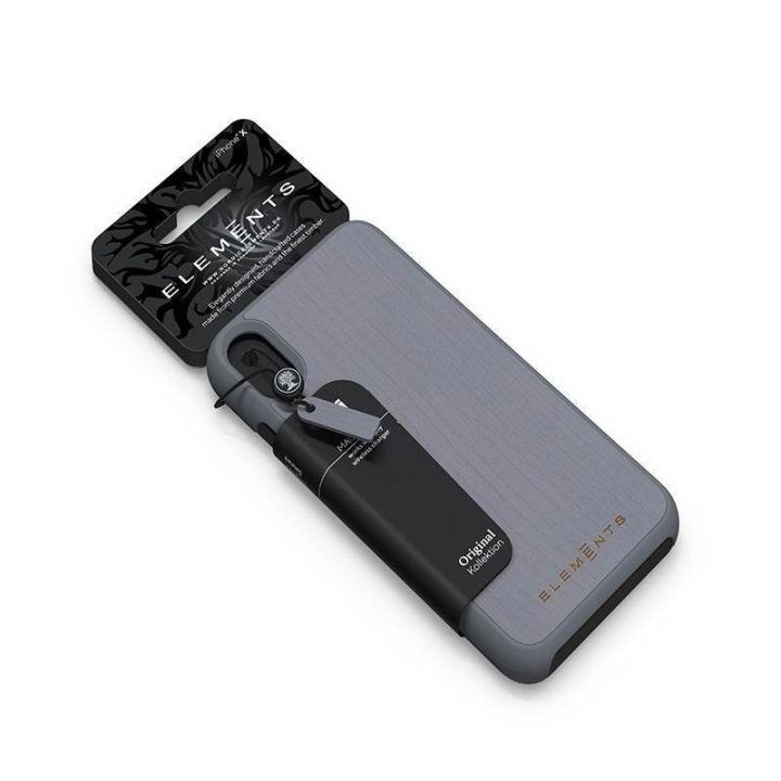 Dėklas iPhone Xs Max iš klevo medžio, pilkas