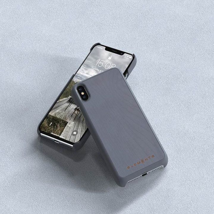 Dėklas iPhone Xs Max iš klevo medžio, pilkas
