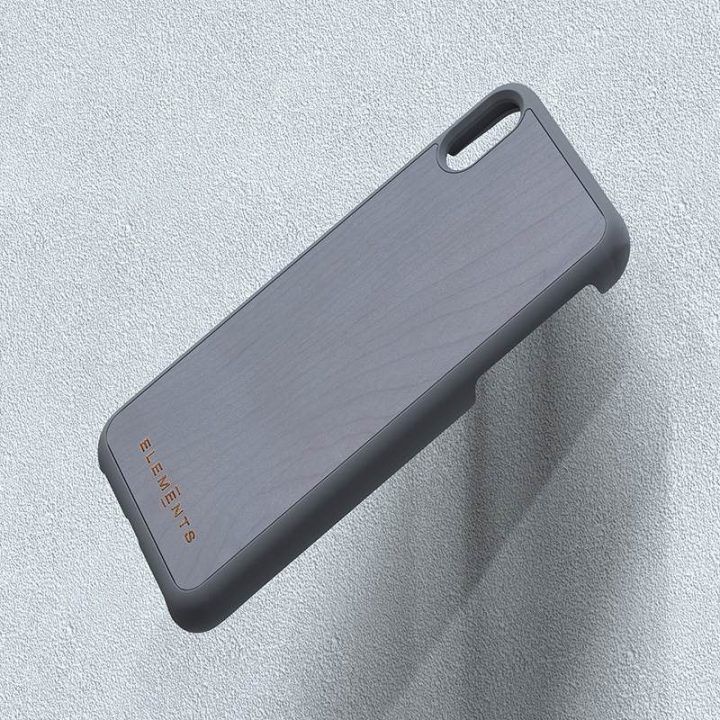 Dėklas iPhone Xs Max iš klevo medžio, pilkas