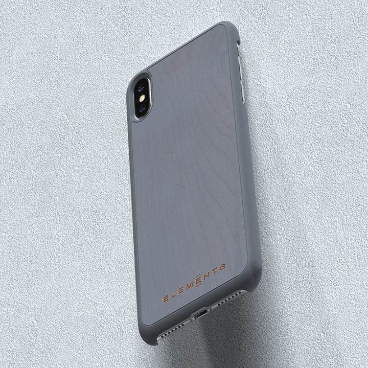 Dėklas iPhone Xs Max iš klevo medžio, pilkas