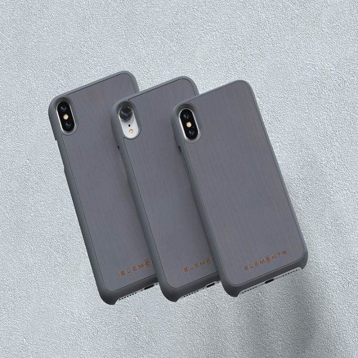 Dėklas iPhone Xs Max iš klevo medžio, pilkas