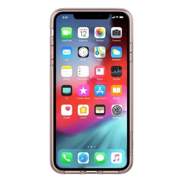 Permatomas dėklas iPhone Xs Max, rožinio aukso spalvos