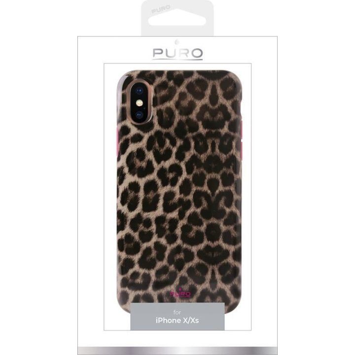 Dėklas iPhone Xs / X PURO Glam Leopard