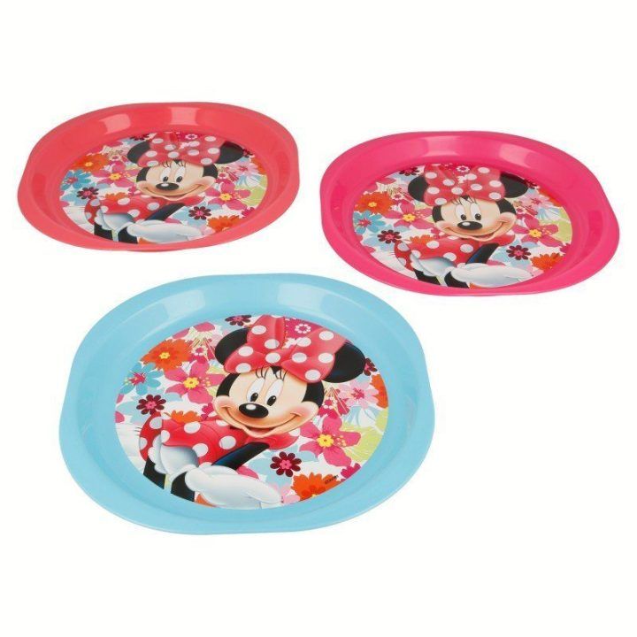 Minnie Mouse vaikiškų lėkščių komplektas, 3 vnt